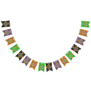 Happy Halloween Spooky Mandala Jagdfahnen Wimpelkette