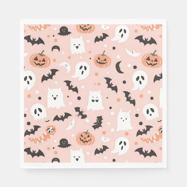 Happy Halloween Spooky Niedlich & festlich Hallowe Serviette (Vorderseite)