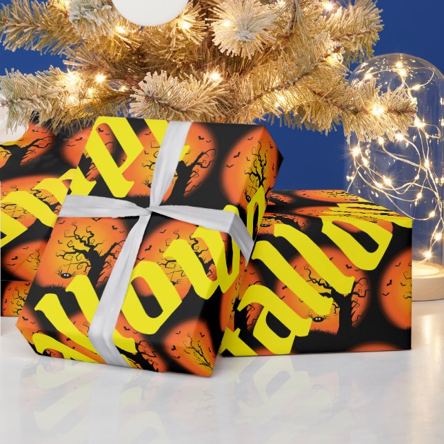 Happy Halloween Spooky Party Time Geschenkpapier (Feiertage)