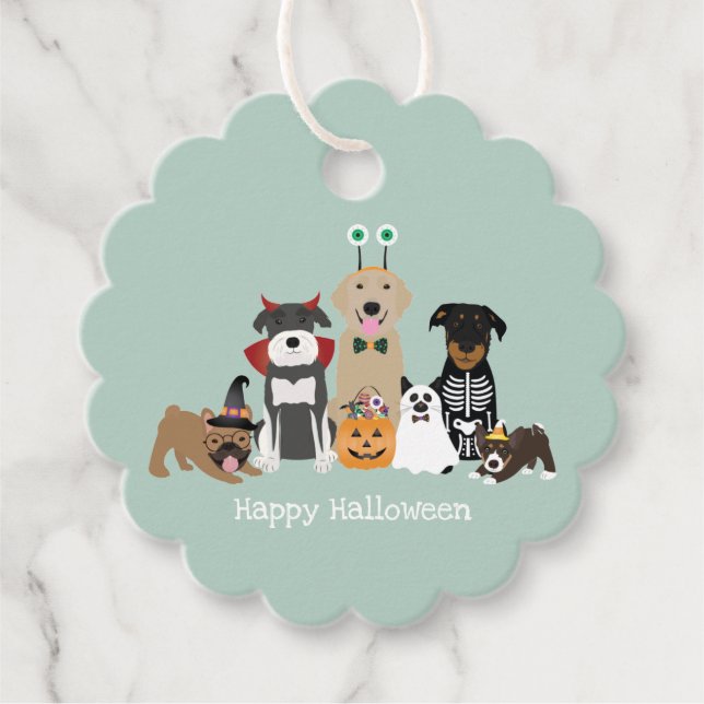 Happy Halloween Spooky Pet Kostüme Geschenkanhänger (Vorderseite)