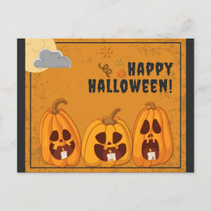 Happy Halloween Spooky Pumpkins Postkarte