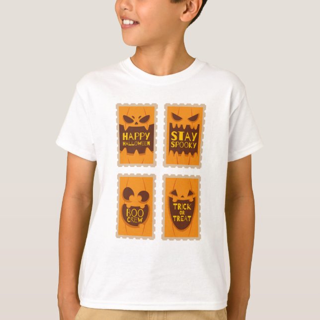 Happy Halloween Spooky Retro Pumpkin Boo Crew T-Shirt (Vorderseite)