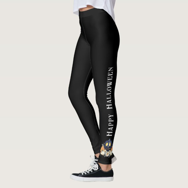 Happy Halloween Spooky Samhain Pumpkins Crystals Leggings (Links)