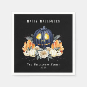 Happy Halloween Spooky Samhain Pumpkins Crystals Serviette