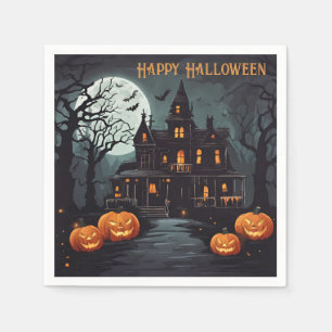 Happy Halloween Spooky Spuk House Serviette