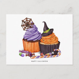 Happy Halloween Spooky Sweet Cupcake Postkarte