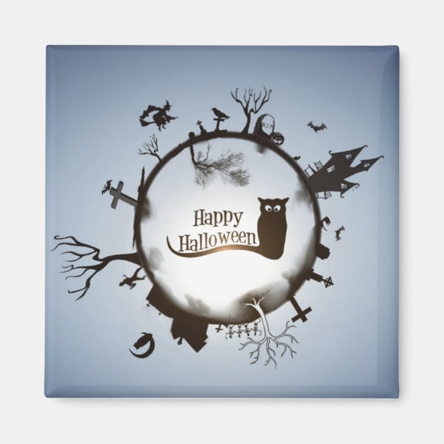 Happy Halloween Spooky Themed Magnet (Vorne)