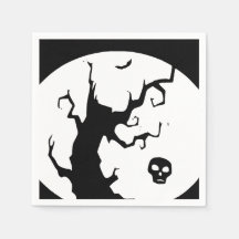 Happy Halloween Spooky Tree Paper Napkin