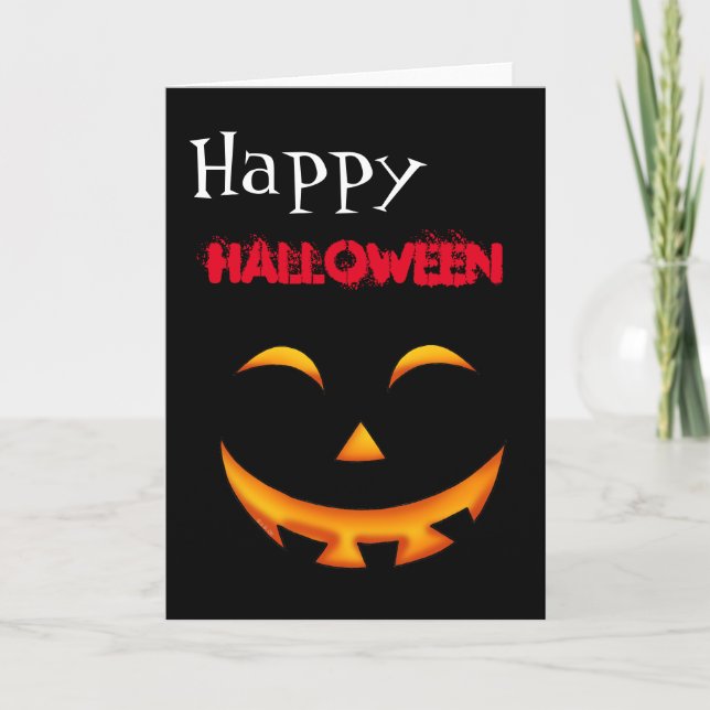 Happy Halloween (sprichwörtliche Kürbis) Karte (Vorderseite)