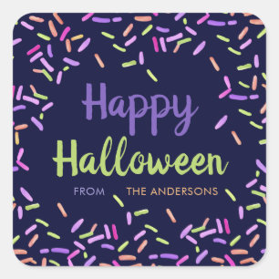 Happy Halloween Sprinkles Custom Quadratischer Aufkleber
