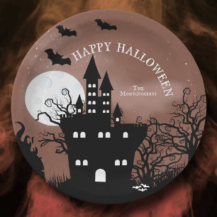 Happy Halloween Spuk Castle Pappteller