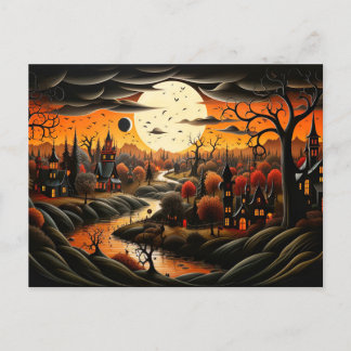 Happy Halloween | Spuk Dorf Postkarte