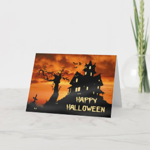 Happy Halloween Spuk House Card Karte