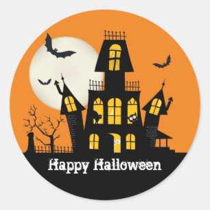 Happy Halloween Spuk House Creepy Spooky Runder Aufkleber