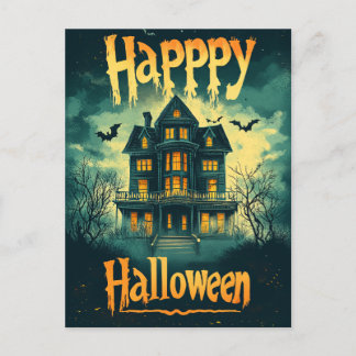 Happy Halloween Spuk House Feiertagspostkarte