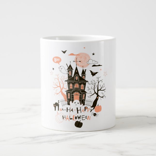 Happy Halloween Spuk House Jumbo-Tasse (Vorderseite)