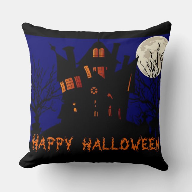 Happy Halloween Spuk House Kissen (Vorderseite)