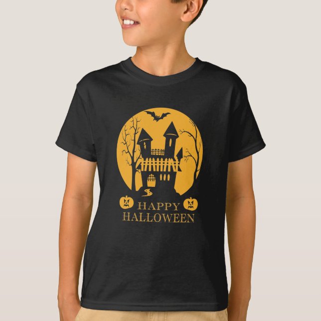 Happy Halloween Spuk House T-Shirt (Vorderseite)