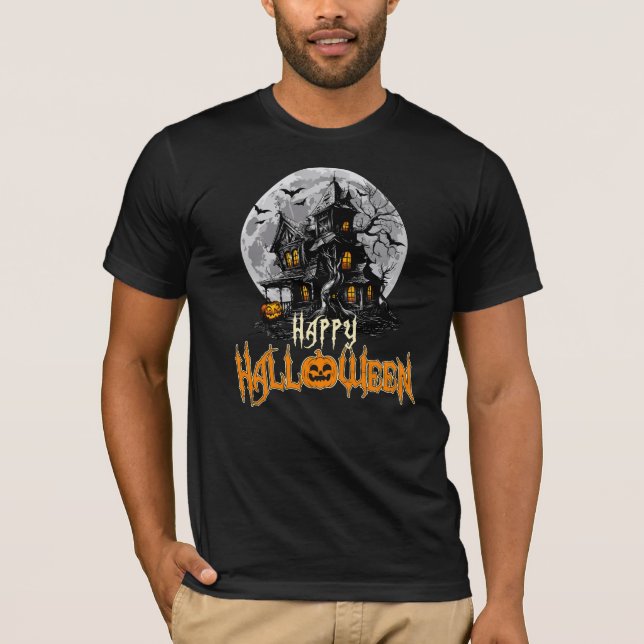 Happy Halloween Spuk House T-Shirt (Vorderseite)