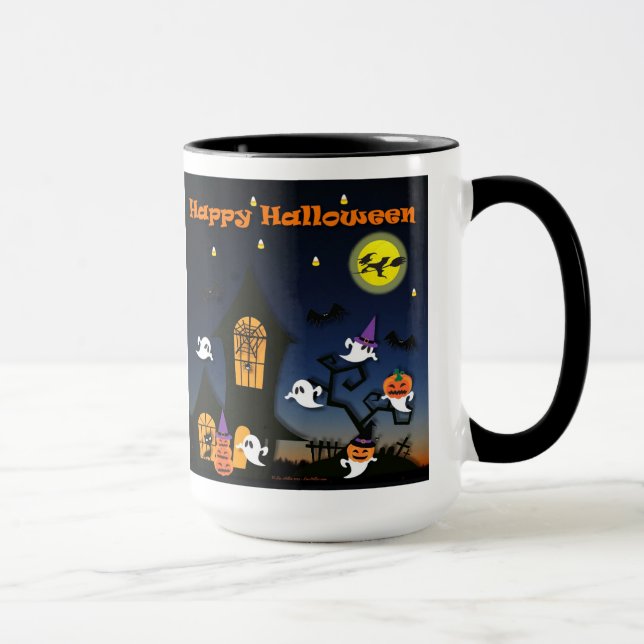 Happy Halloween Spuk House Tasse (Rechts)