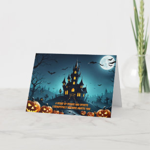 Happy Halloween Spuk House, Vollmond Graphic Einladung