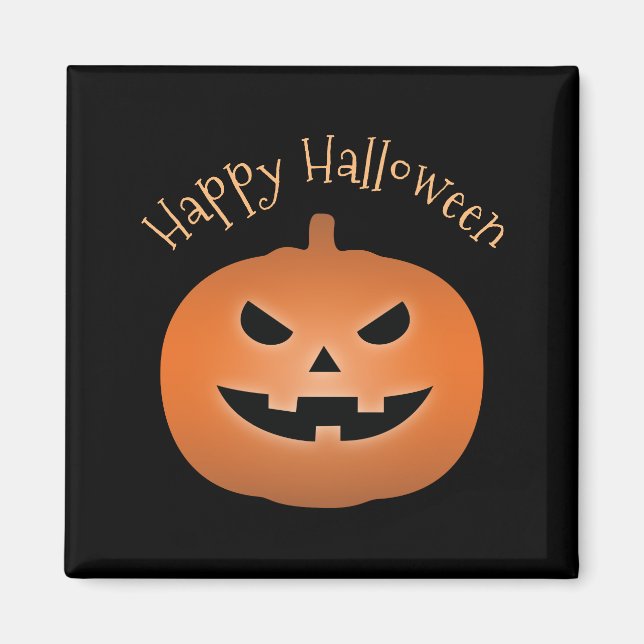 Happy Halloween Spuk Kürbislaterne Pumpkin Magnet (Vorne)