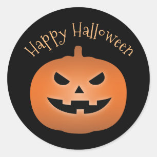 Happy Halloween Spuk Kürbislaterne Pumpkin Runder Aufkleber