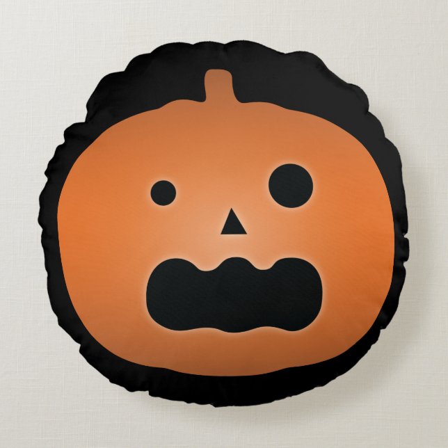 Happy Halloween Spuk Kürbislaterne Pumpkin Rundes Kissen (Vorderseite)