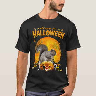 Happy Halloween Squirrel Pumpkin Costumes Thanksgi T-Shirt