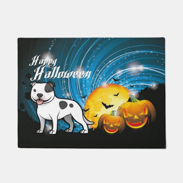 Happy Halloween Staffordshire Bull Terrier Fußmatte (Vorderseite)