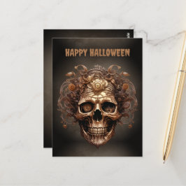 Happy Halloween Steampunk Skeleton Postkarte