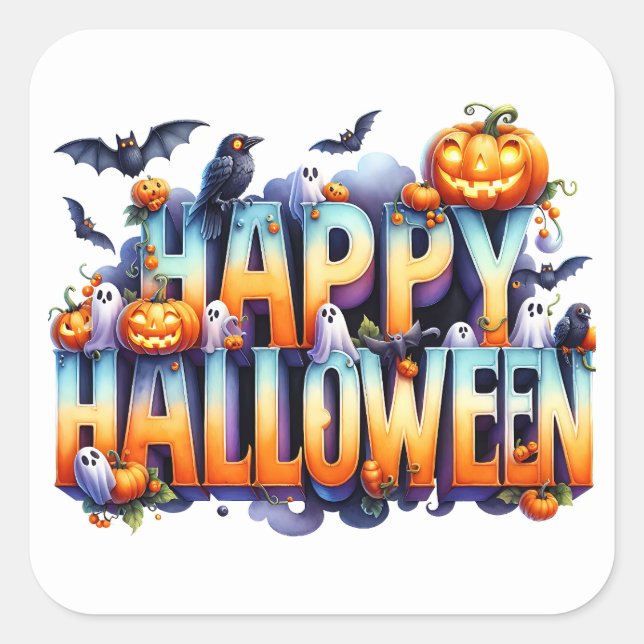 Happy Halloween Sticker (Vorderseite)