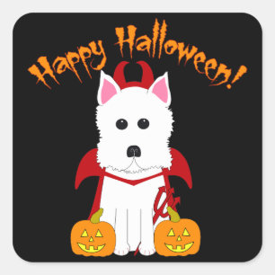 Happy Halloween Stickers Diable Westie