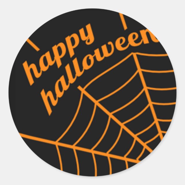 Happy Halloween Stickers with Spider Web (Vorderseite)