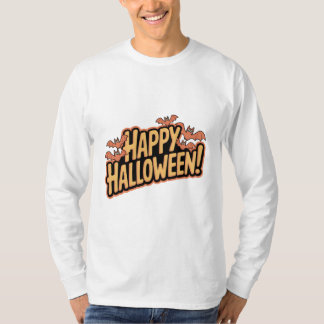 Happy Halloween T - Shirt mit Cartoon Fledermäuse