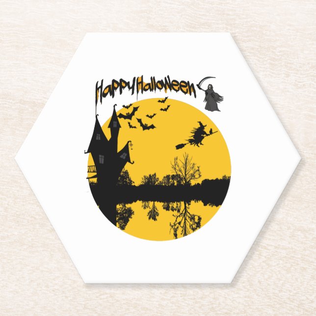 happy halloween t-shirt untersetzer (Vorderseite)
