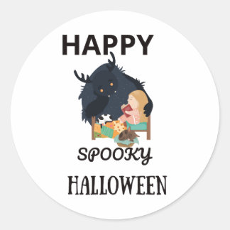 Happy Halloween T Shirthappy spooky halloween Runder Aufkleber