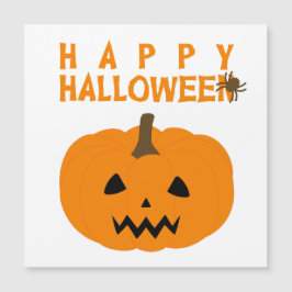 Happy Halloween Text und Kürbiskuit auf Weiß Magnetkarte