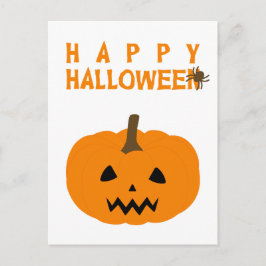 Happy Halloween texte et Citrouille sur carte post