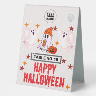 Happy Halloween Tischnummer Card mit individuellem Tischaufsteller