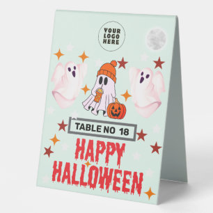Happy Halloween Tischnummer Card mit individuellem Tischaufsteller