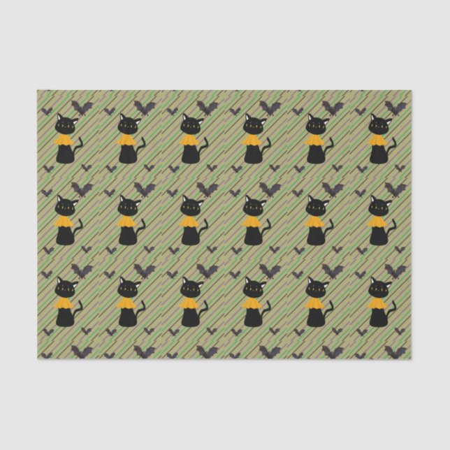 Happy Halloween Tissue, Black Cat Seidenpapier (Vorderseite)