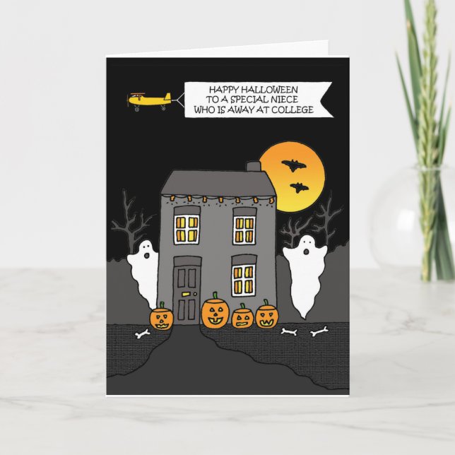 Happy Halloween to Niece Away in der Uni Karte (Vorderseite)