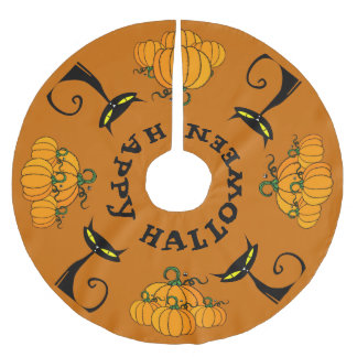 Happy Halloween Tree Skirt Polyester Weihnachtsbaumdecke