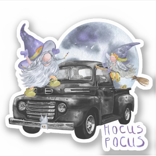 Happy Halloween Trending Gnome Hocus Pocus Aufkleber (Vorderseite)