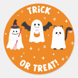 Happy Halloween Trick oder Treat Ghosts Runder Aufkleber