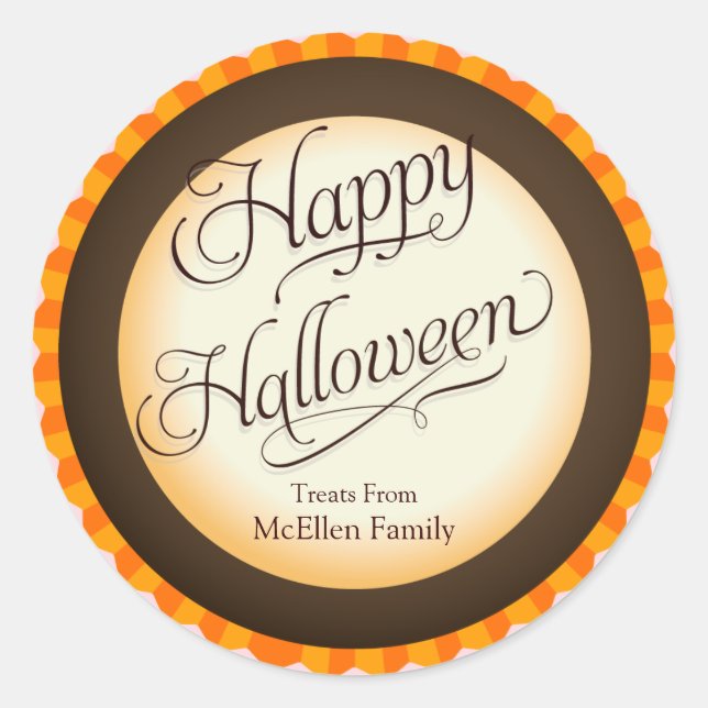 Happy Halloween Trick oder Treat Label Runder Aufkleber (Vorderseite)