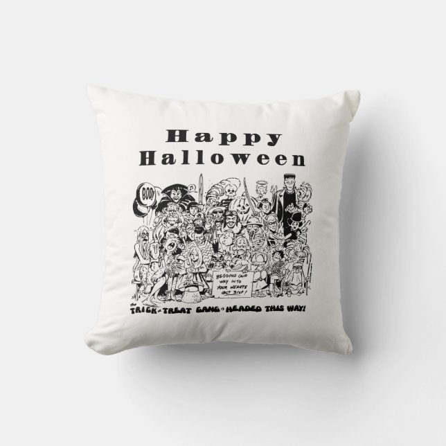 Happy Halloween Trick oder Treat Spooky Illustrati Kissen (Vorderseite)