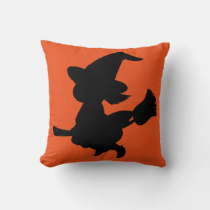 Happy Halloween Trick oder Treat Witch mit Broom Kissen