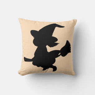 Happy Halloween Trick oder Treat Witch mit Broom Kissen